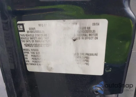 2005 Chevrolet Trailblazer Ls из США, поврежденный, VIN 1GNDS13S852172388